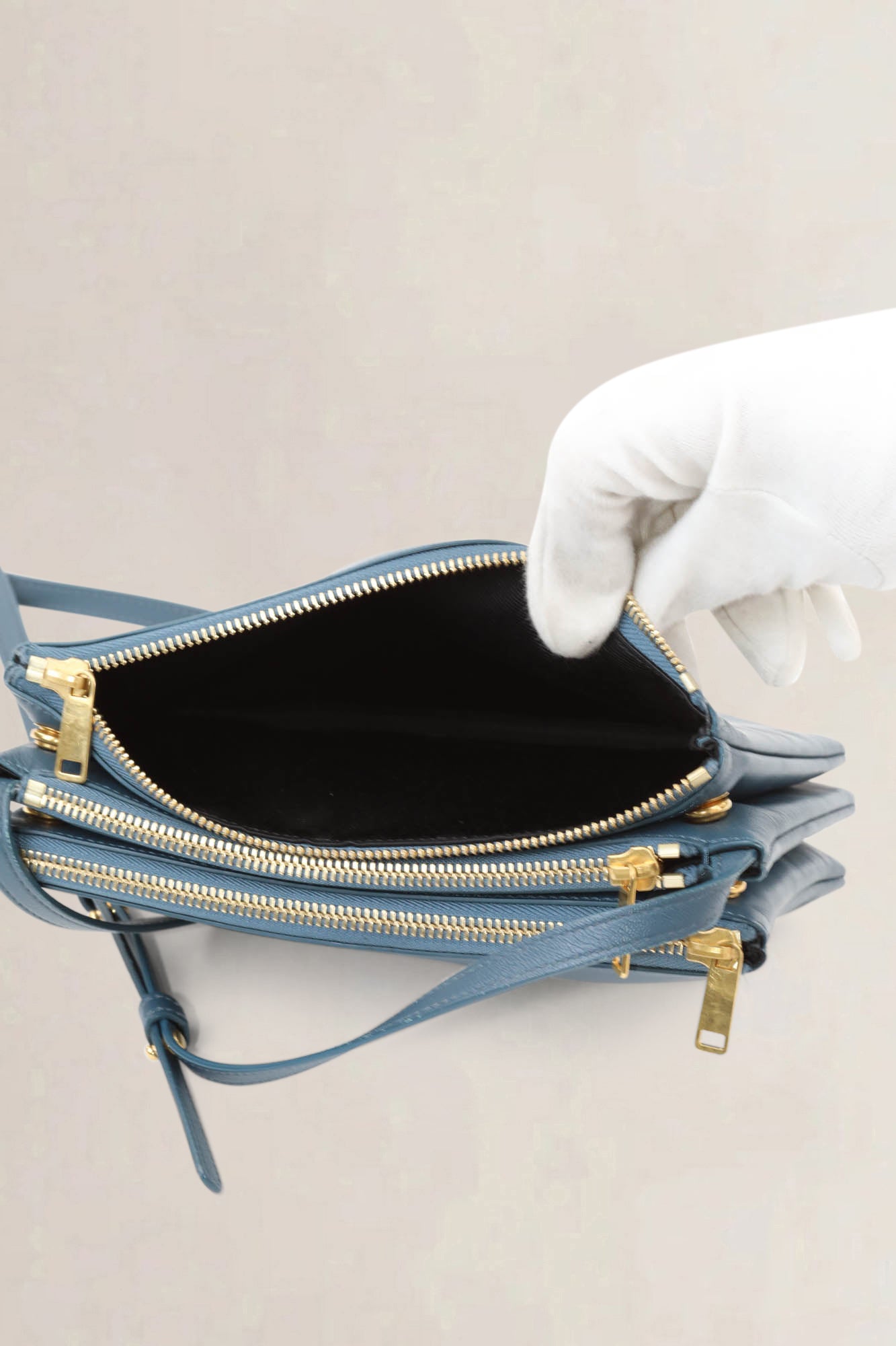 Céline Petrol Trio Crossbody Bag