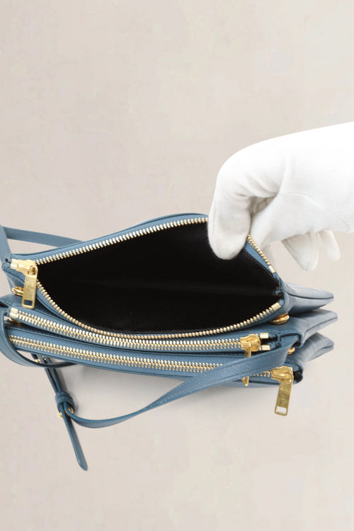 Céline Petrol Trio Crossbody Bag