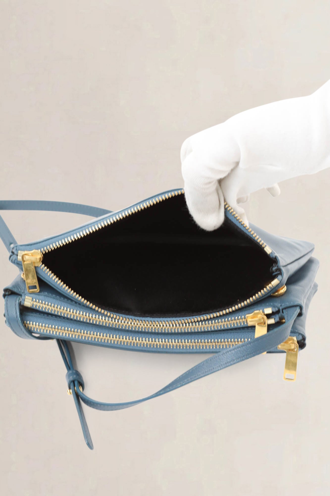Céline Petrol Trio Crossbody Bag