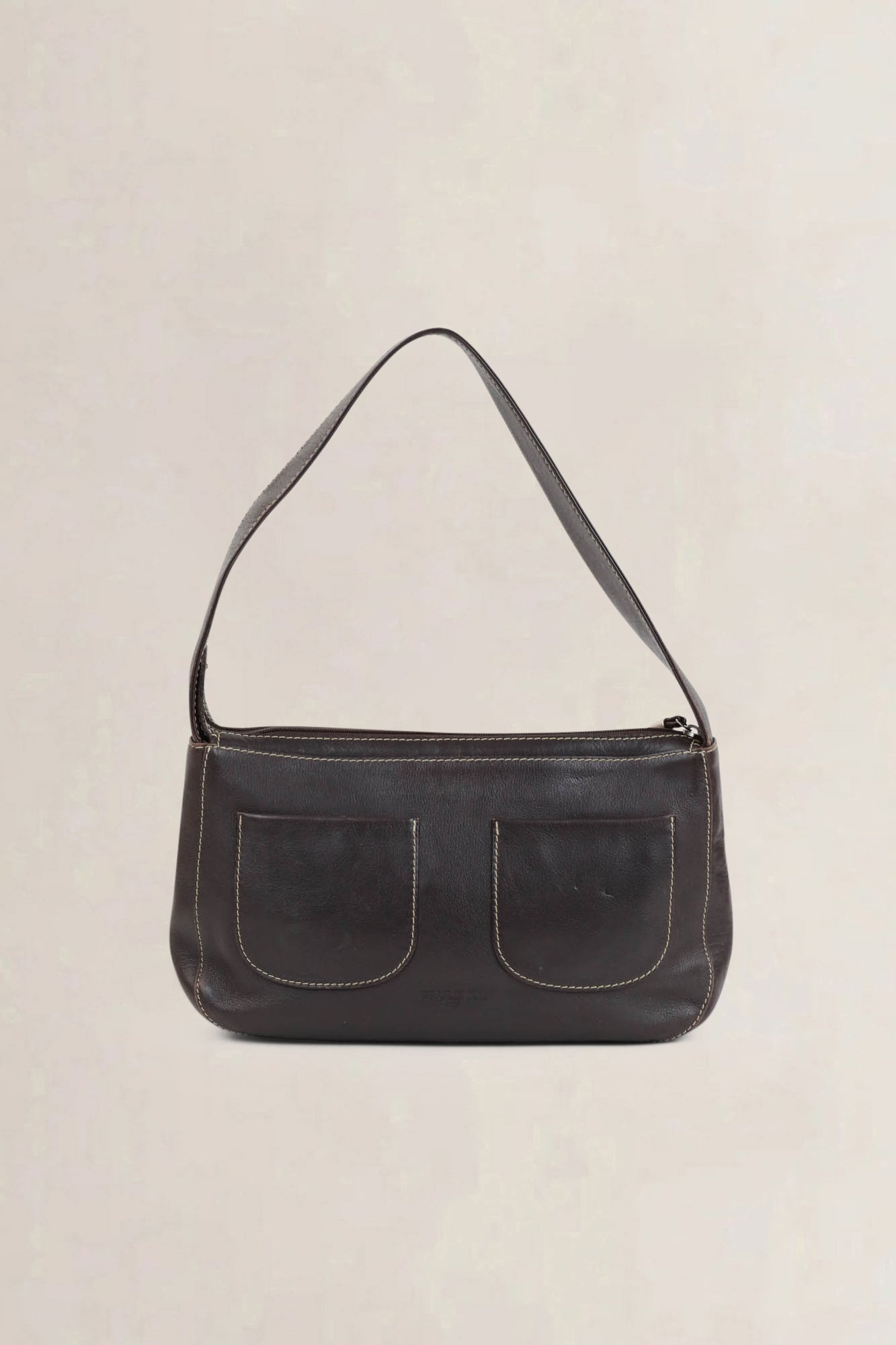 Paule Ka Brown Leather Shoulder Bag