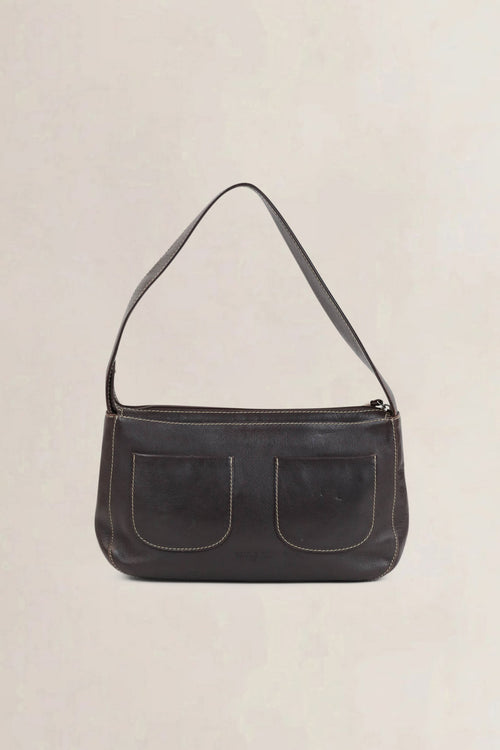 Paule Ka Brown Leather Shoulder Bag