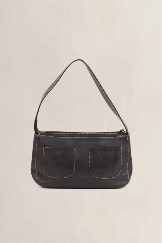 Paule Ka Brown Leather Shoulder Bag