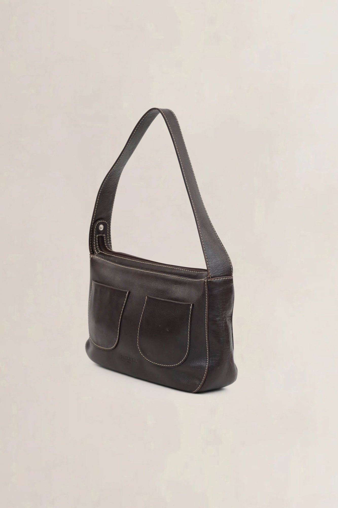 Paule Ka Brown Leather Shoulder Bag