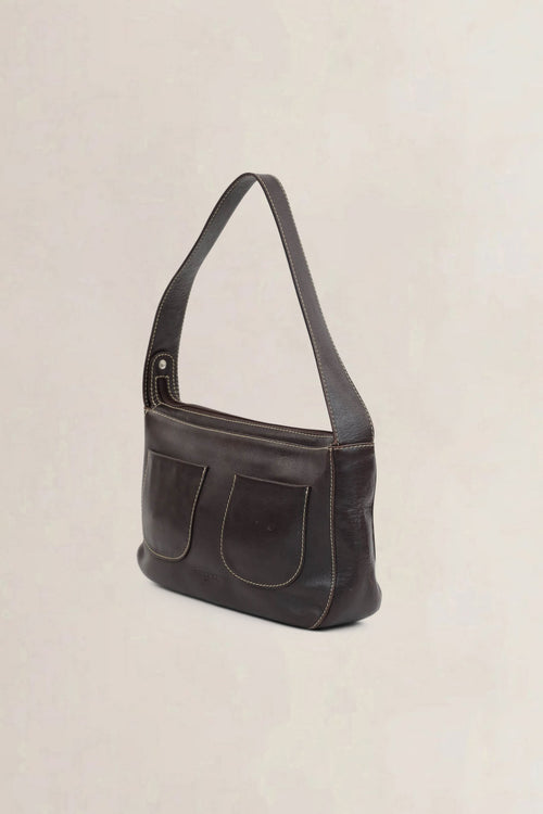 Paule Ka Brown Leather Shoulder Bag