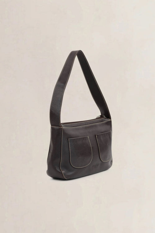 Paule Ka Brown Leather Shoulder Bag
