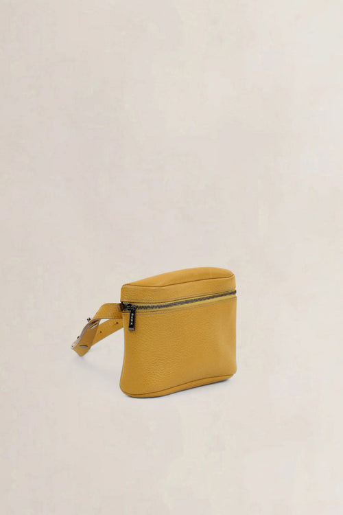 Deux De Delvaux Yellow Leather Belt Bag