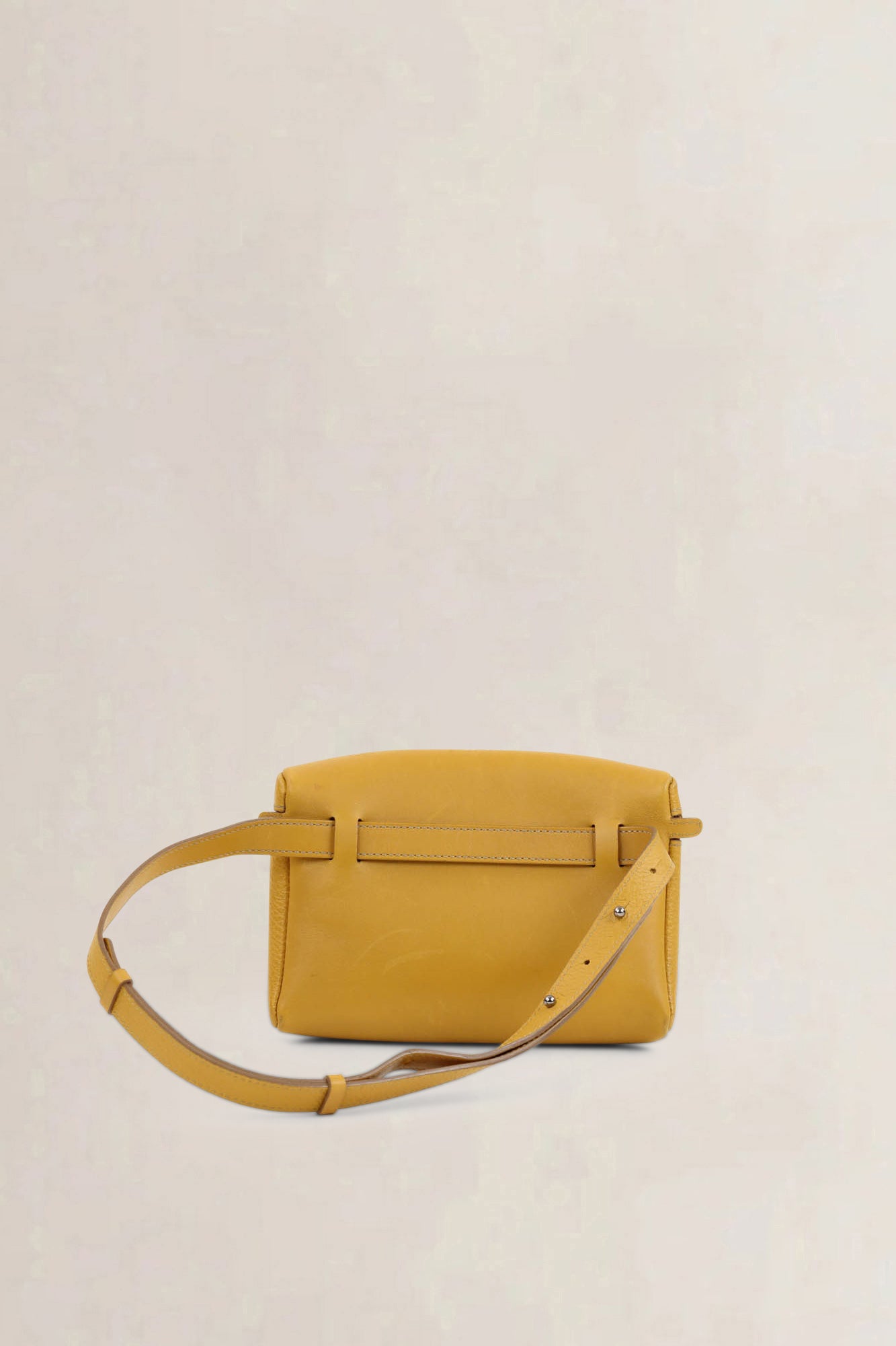 Deux De Delvaux Yellow Leather Belt Bag