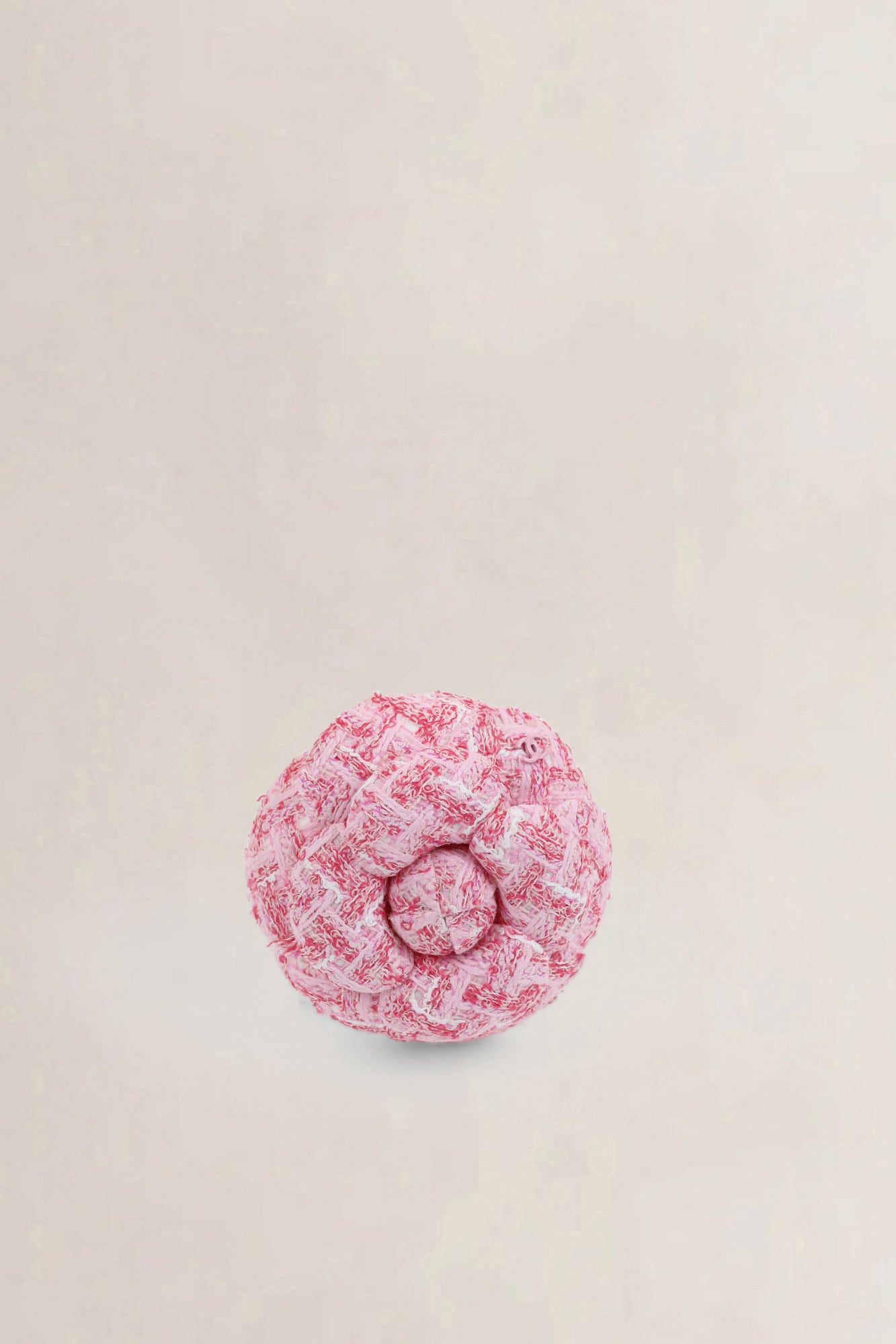 Chanel Pink Cotton Camellia Flower Brooch