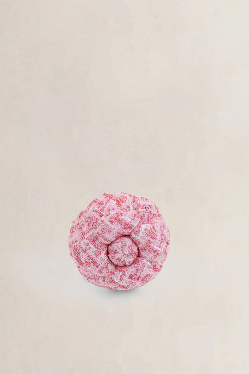 Chanel Pink Cotton Camellia Flower Brooch