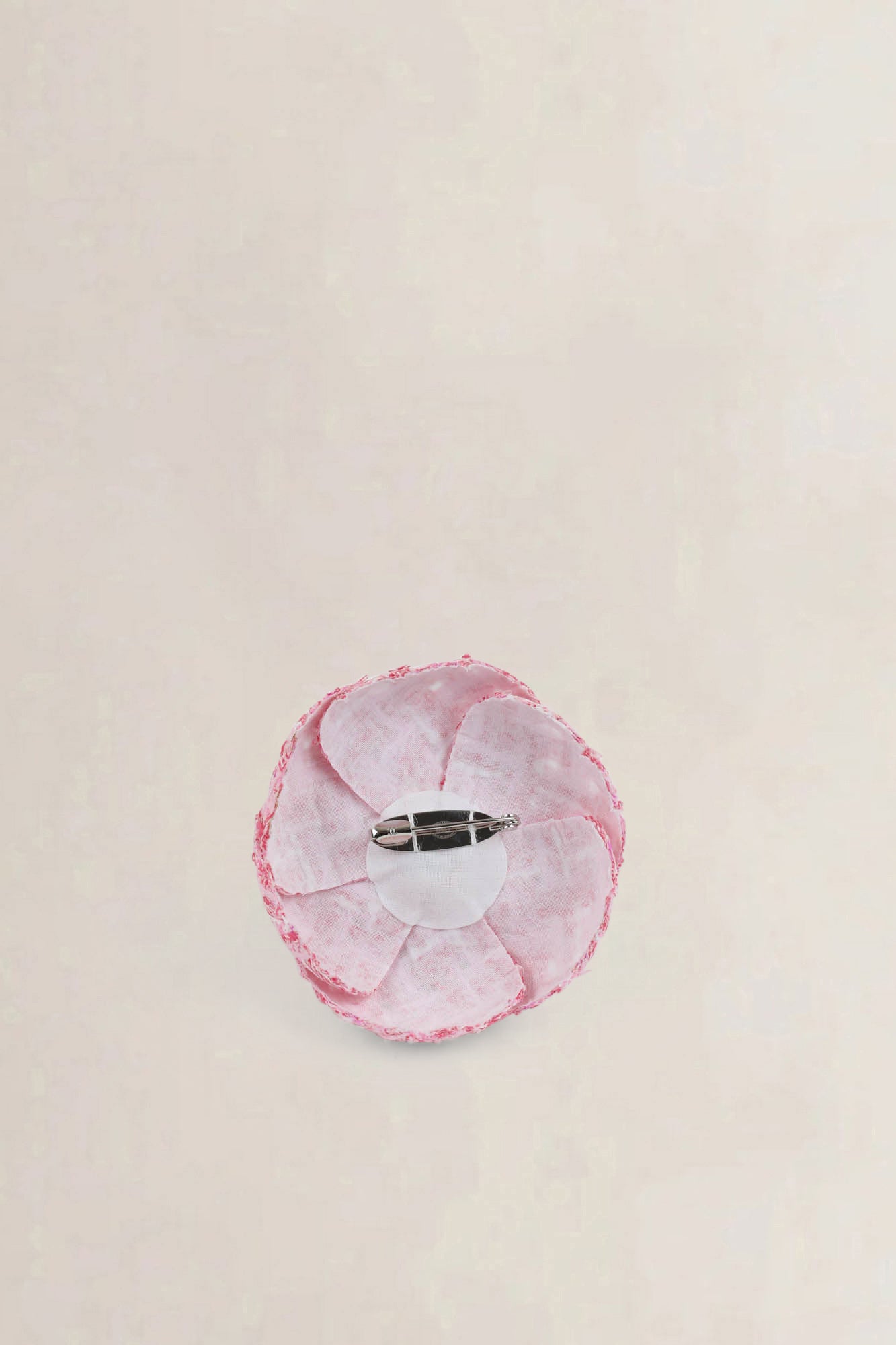 Chanel Pink Cotton Camellia Flower Brooch