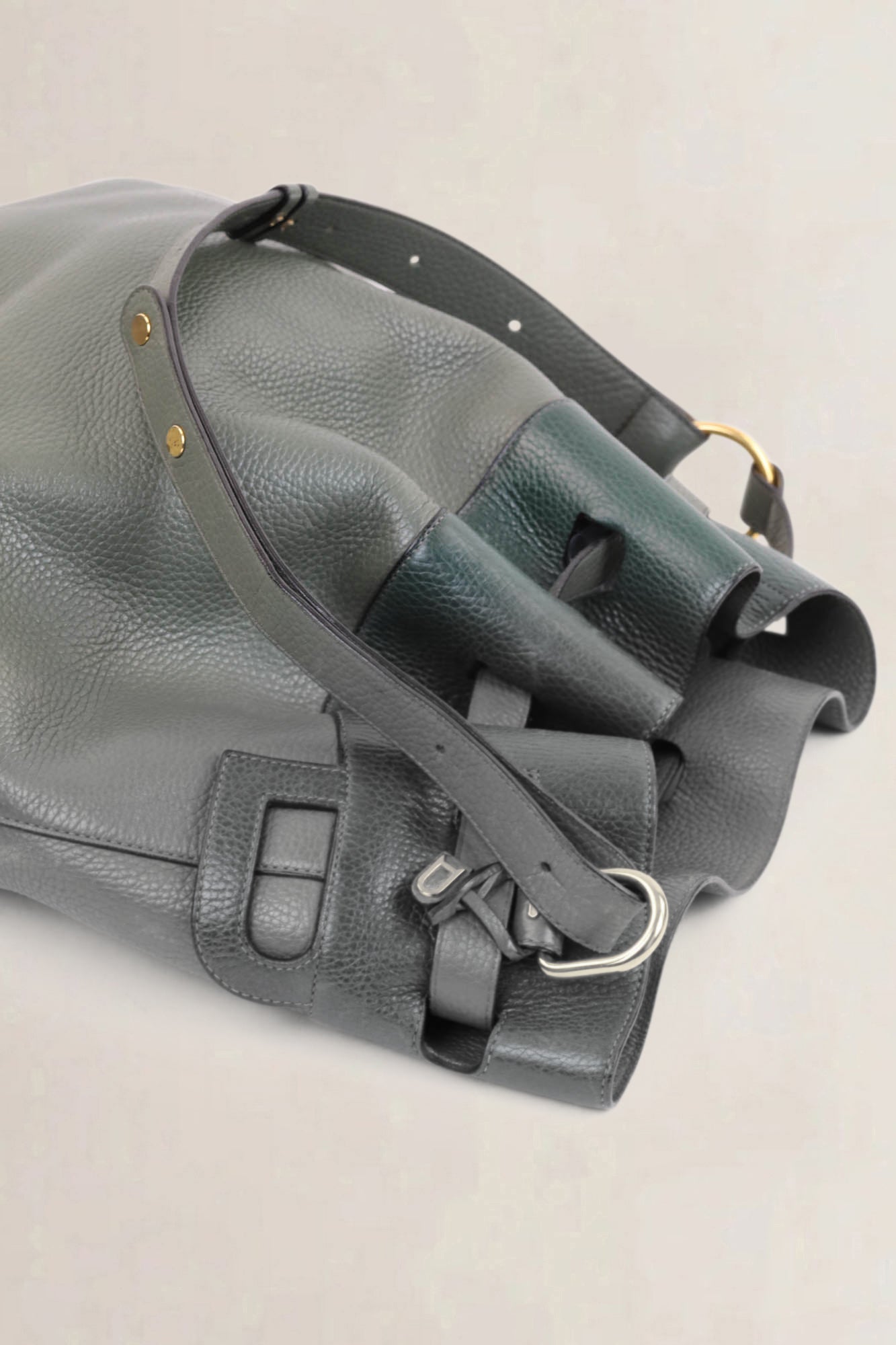 Delvaux Green/Khaki Cattogan Trotteur Shoulder Bag