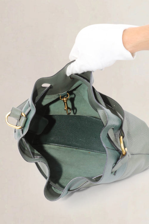 Delvaux Green/Khaki Cattogan Trotteur Shoulder Bag