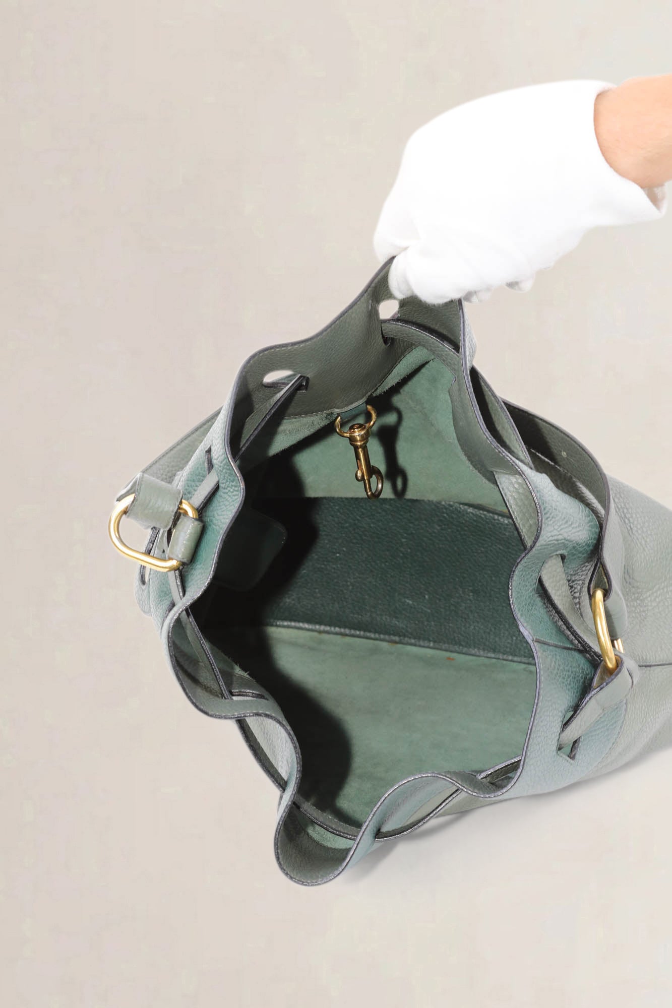 Delvaux Green/Khaki Cattogan Trotteur Shoulder Bag
