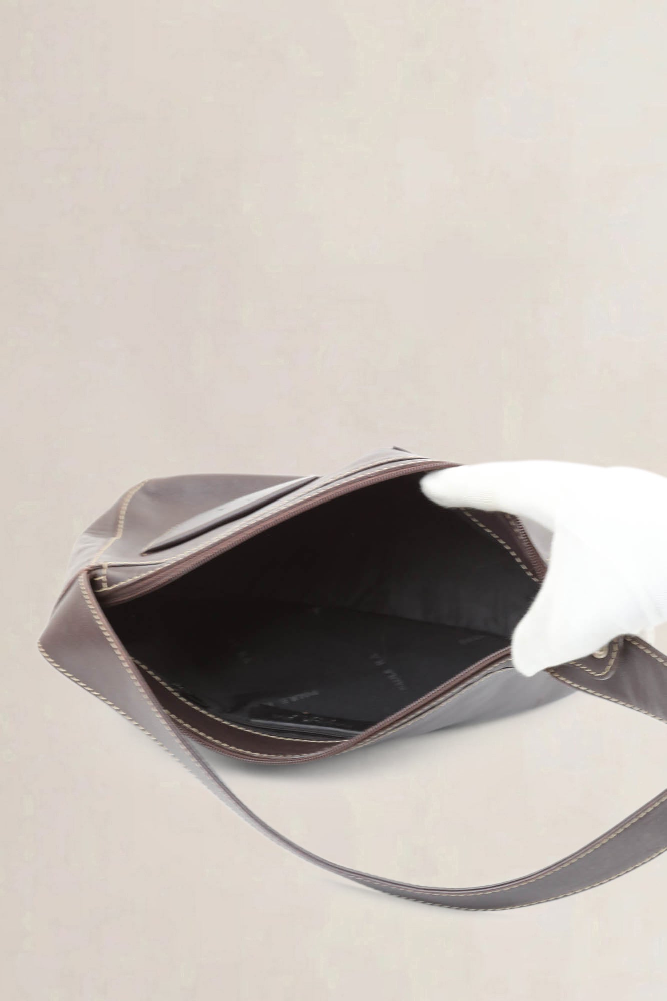 Paule Ka Brown Leather Shoulder Bag