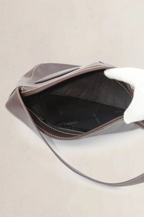 Paule Ka Brown Leather Shoulder Bag