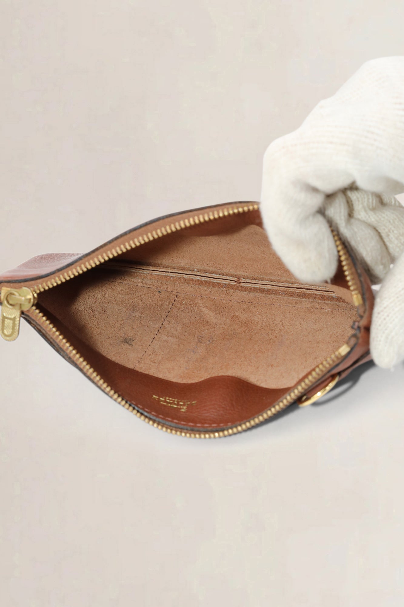 Delvaux Bruine Leren Portemonnee