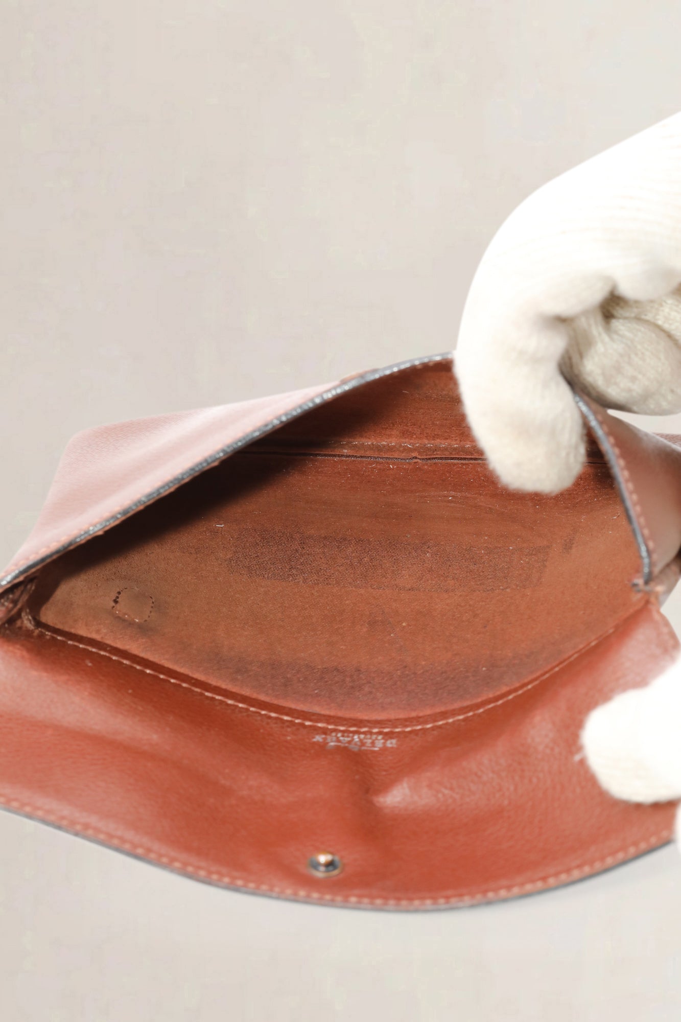 Delvaux Bruine Leren Portemonnee