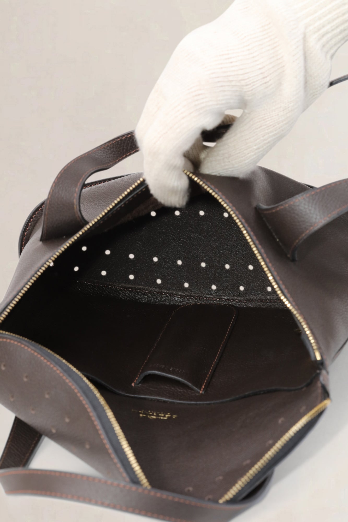 Delvaux Bruine Leren Songe Top Handvat Tas