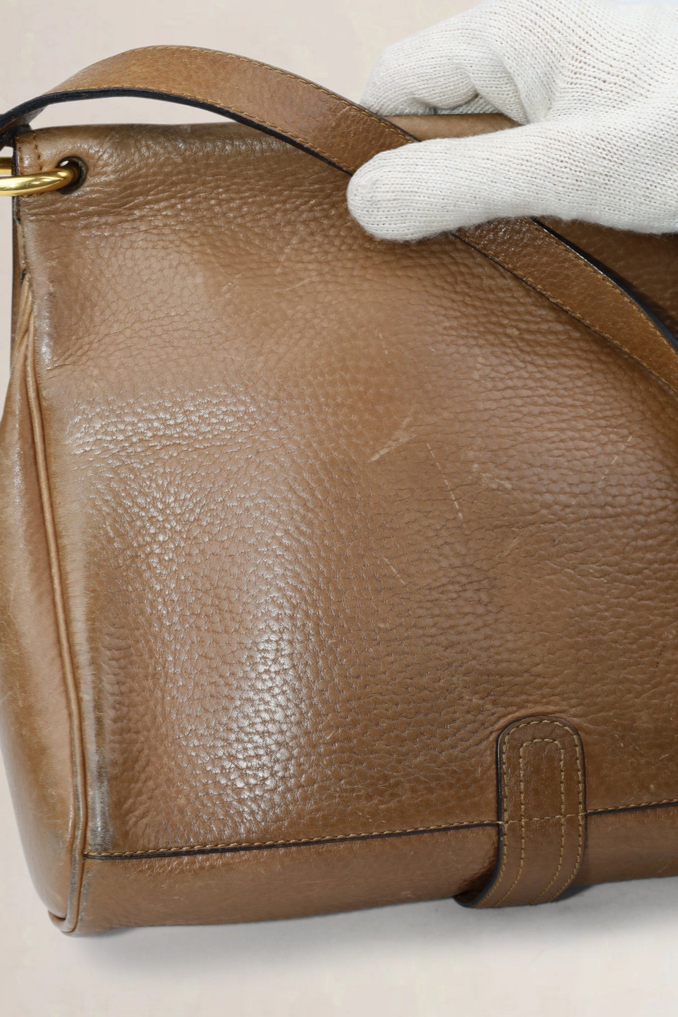 Delvaux Bruine Fichu Crossbody Tas