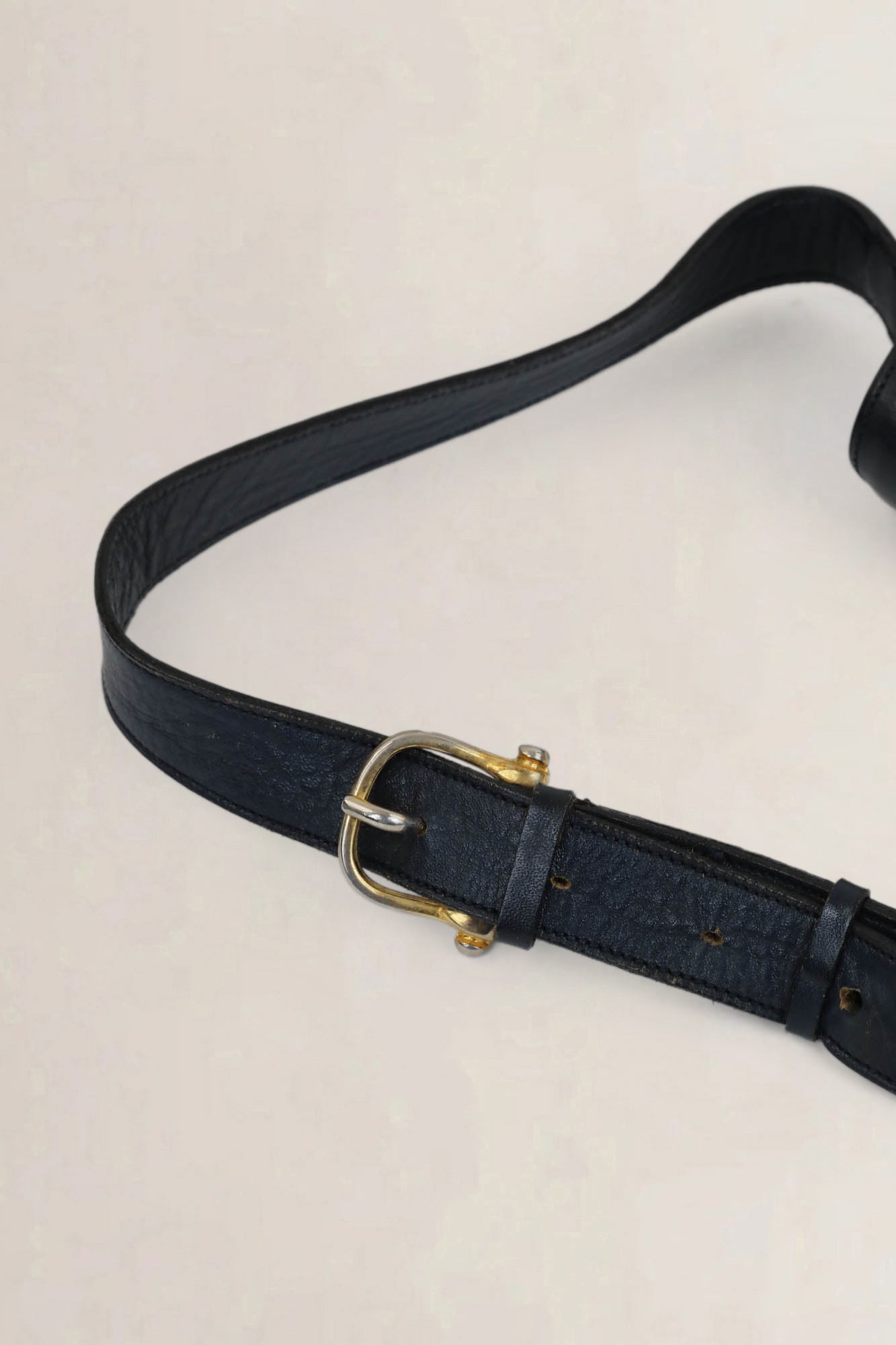Céline Vintage Blue Leather Canvas Shoulder Bag