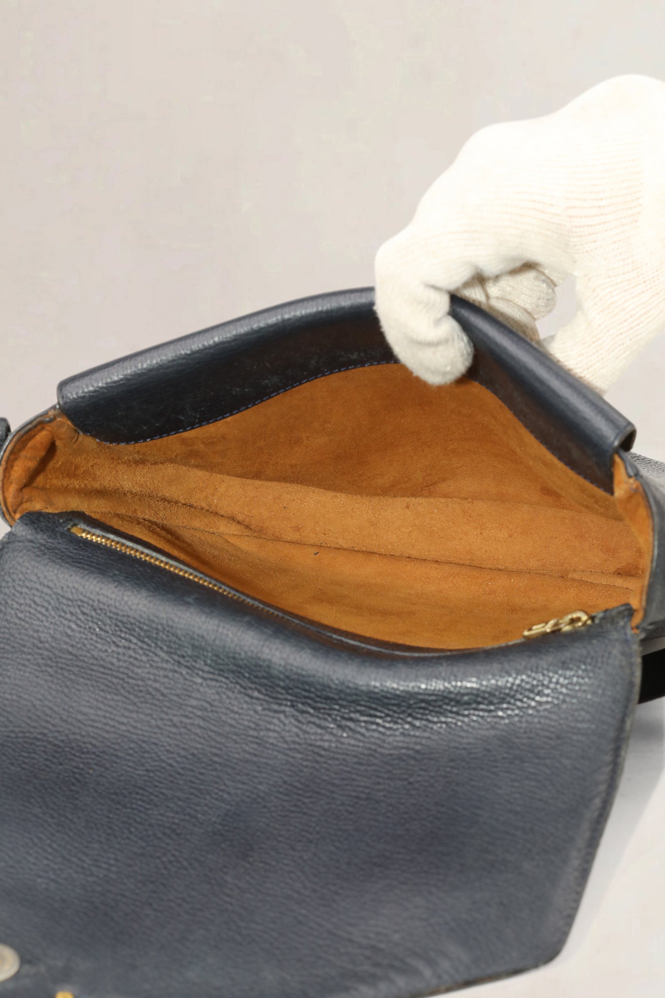 Delvaux Blauwe Leren Crossbody Tas