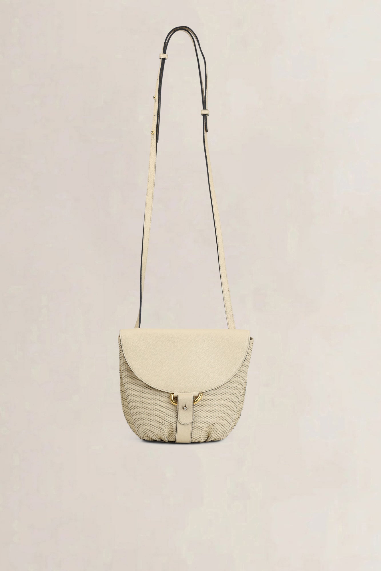 Sac bandoulière en toile de cuir Delvaux White Listrac PM