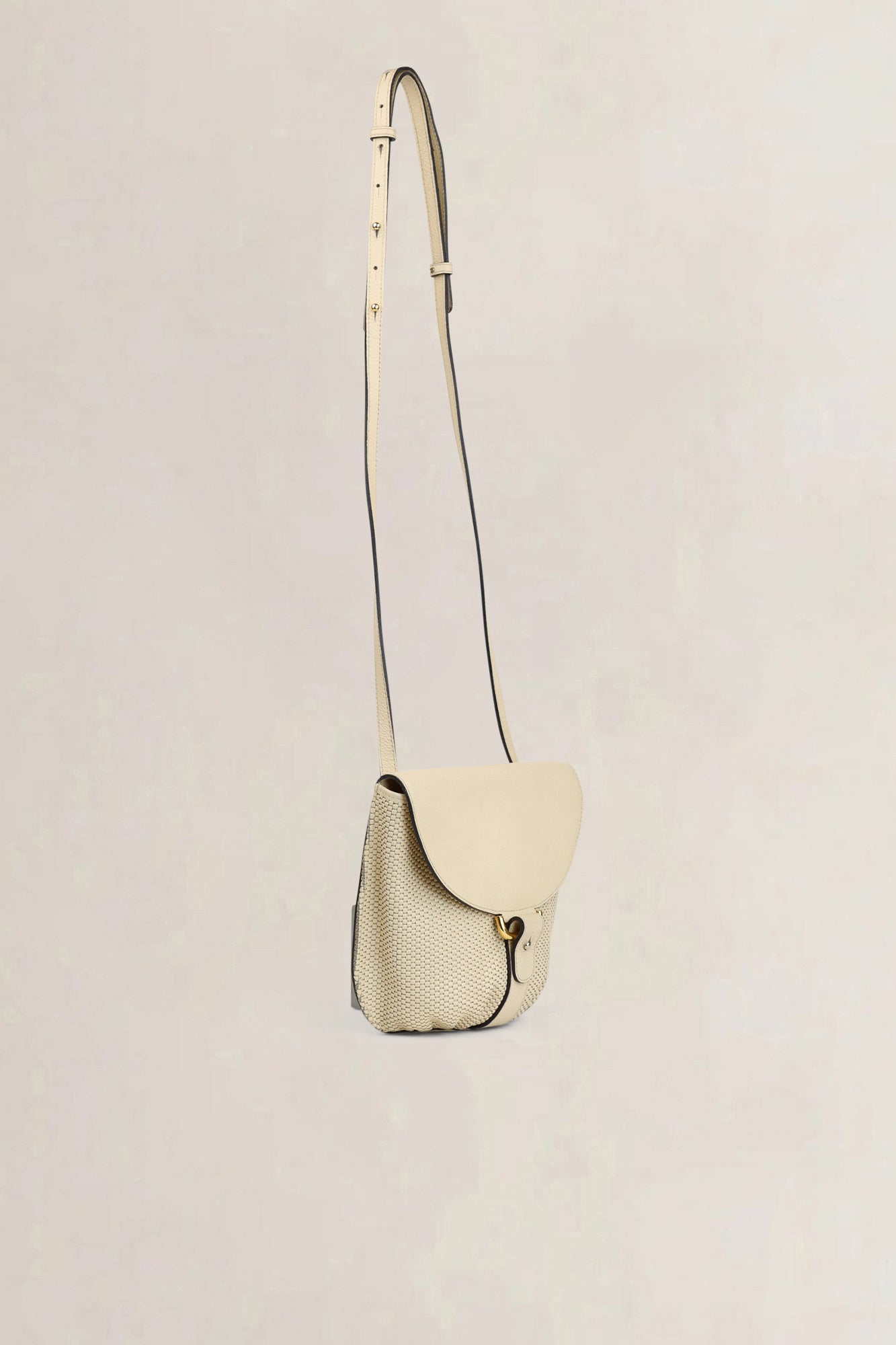 Sac bandoulière en toile de cuir Delvaux White Listrac PM