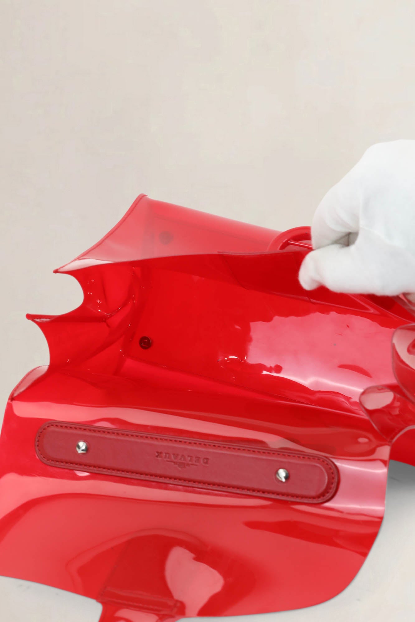 Delvaux Vinyl Chaperon Rouge MM Top Handle Bag