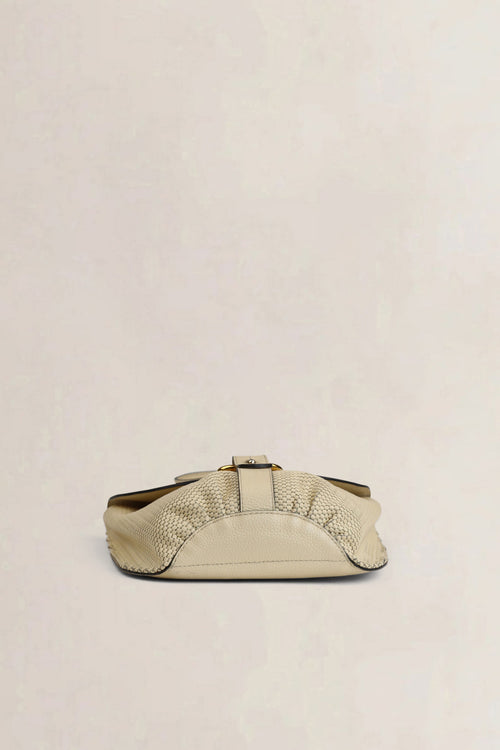 Sac bandoulière en toile de cuir Delvaux White Listrac PM