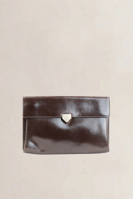 Brown Leather Clutch