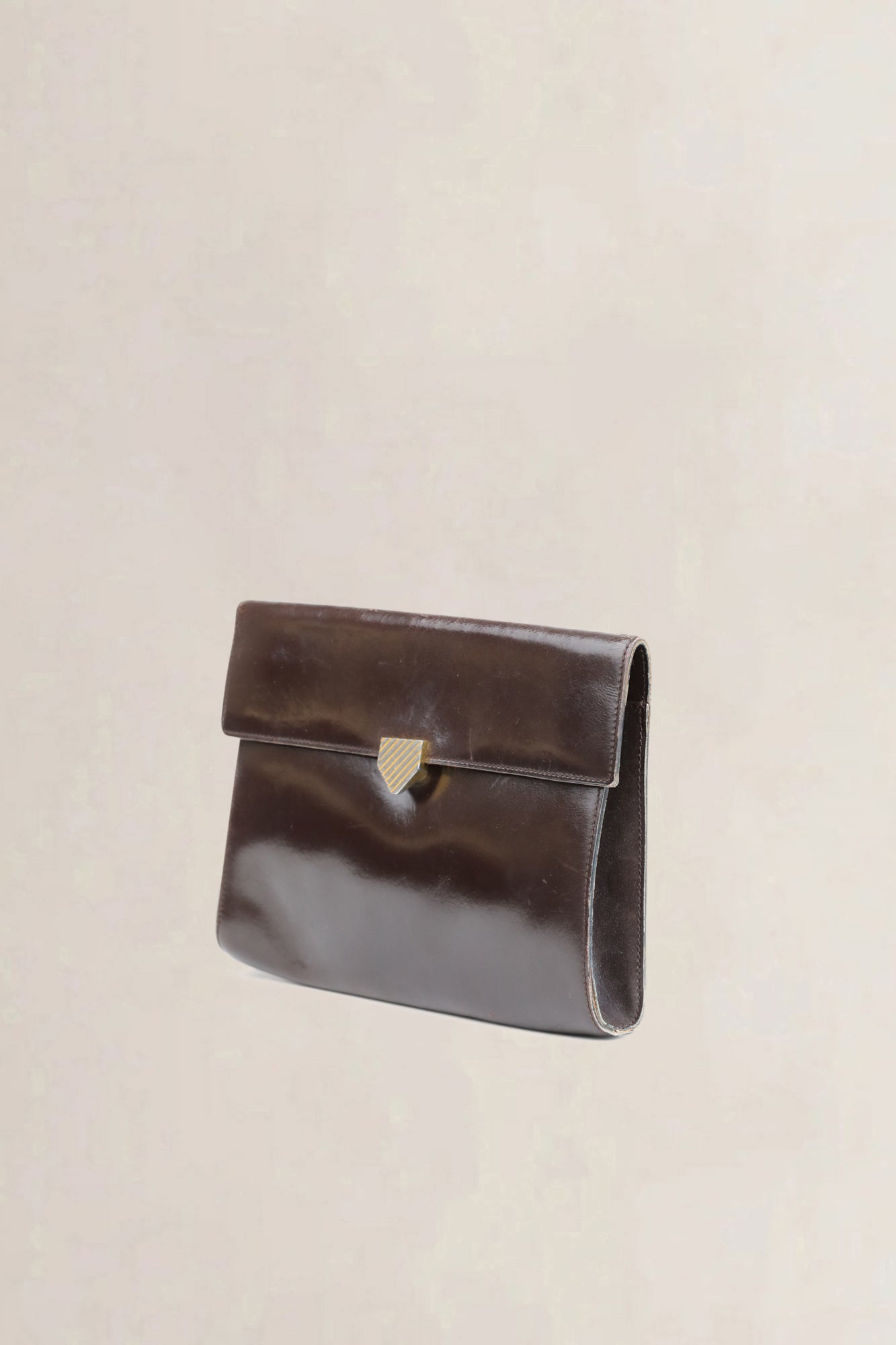 Brown Leather Clutch
