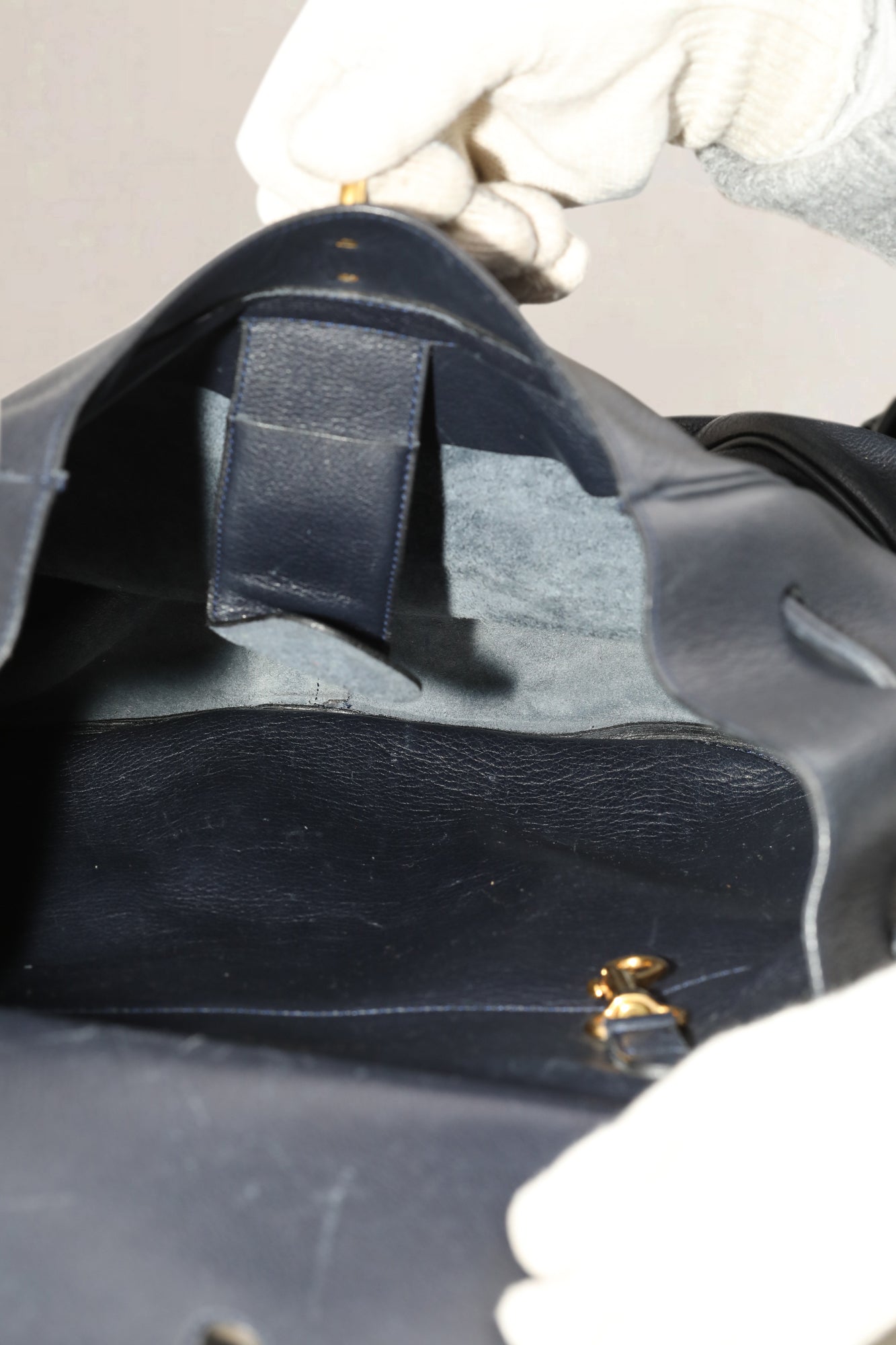 Sac à dos Lucifer GM en cuir bleu Delvaux