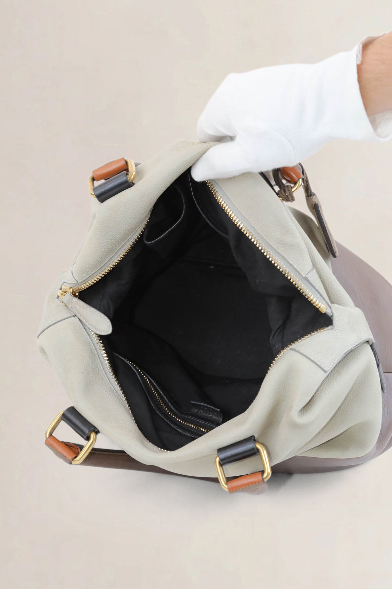 Céline Two Tone Top Handle Bag