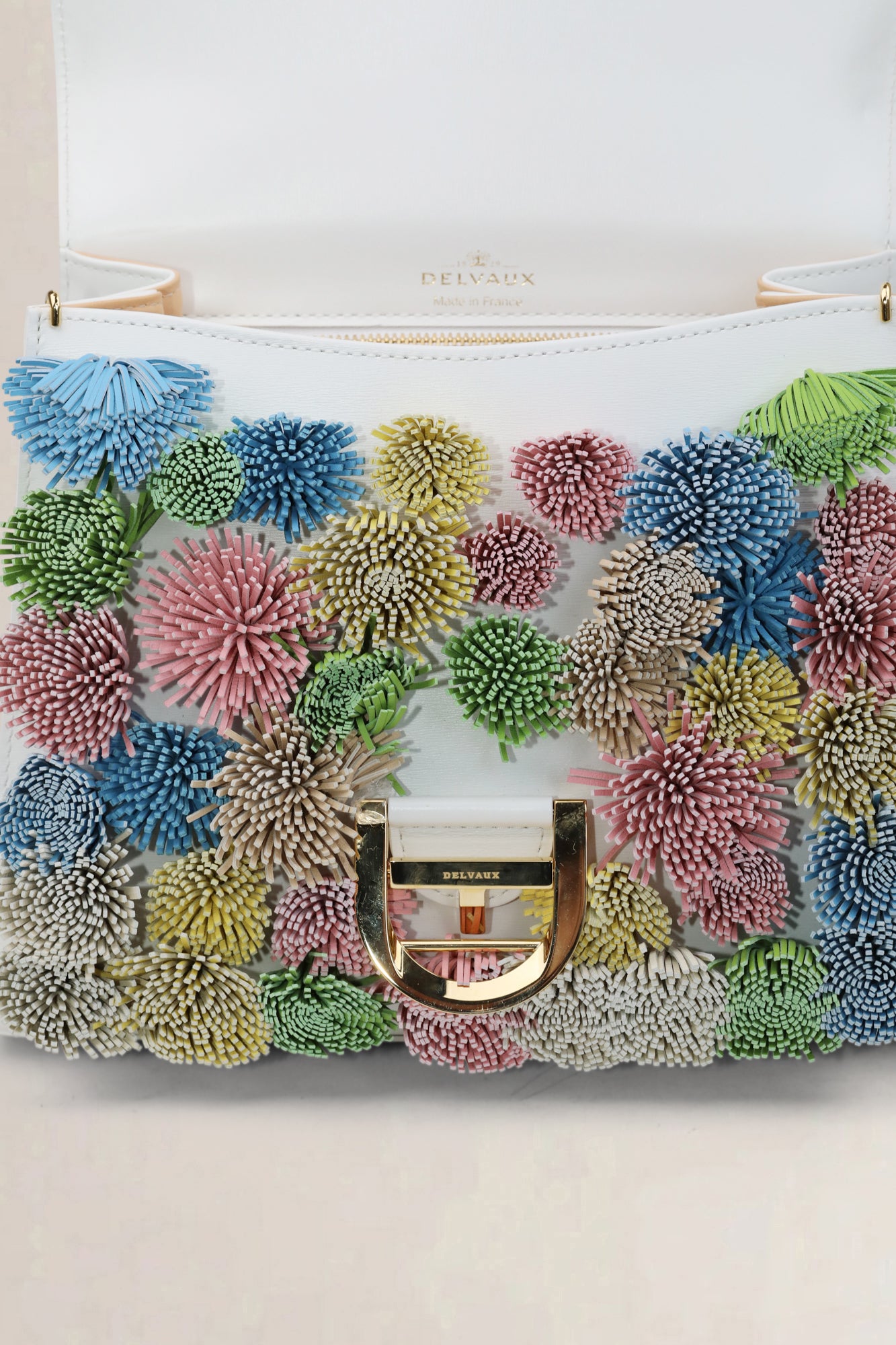 Delvaux Brillant Multicolour PM Pompons Box Kalfsleer