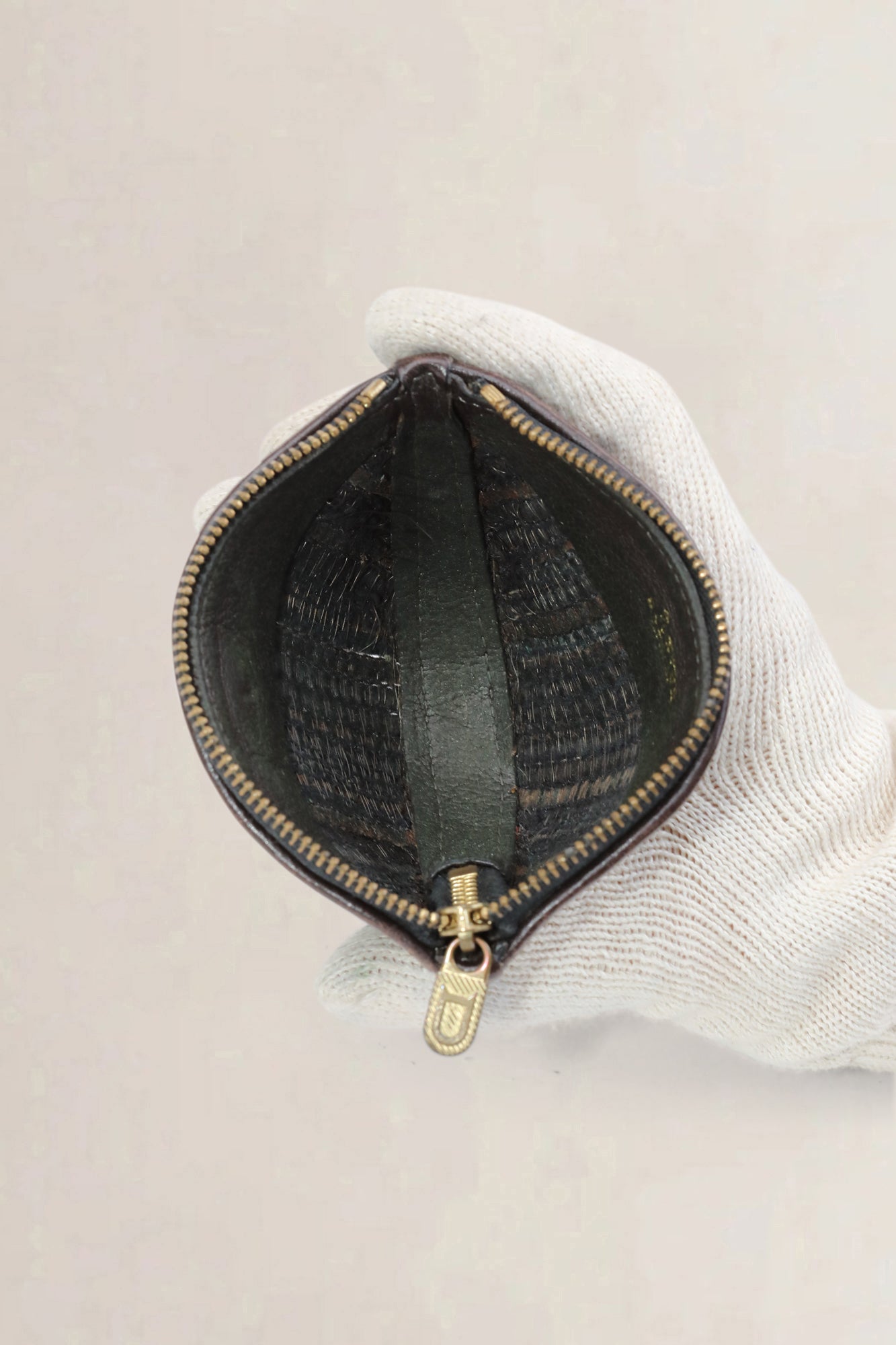 Portefeuille Delvaux en cuir toile de cuir noir/marron