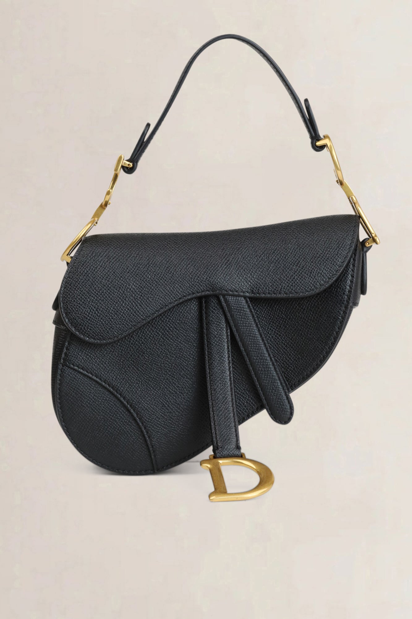 Black Leather Mini Saddle Bag
