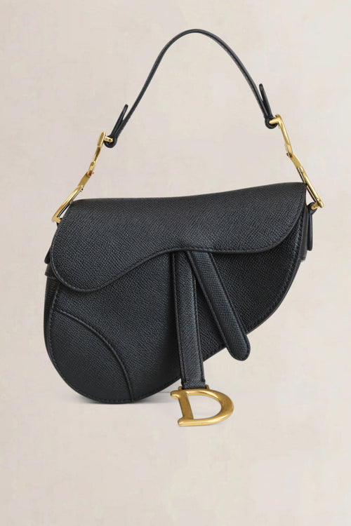 Black Leather Mini Saddle Bag