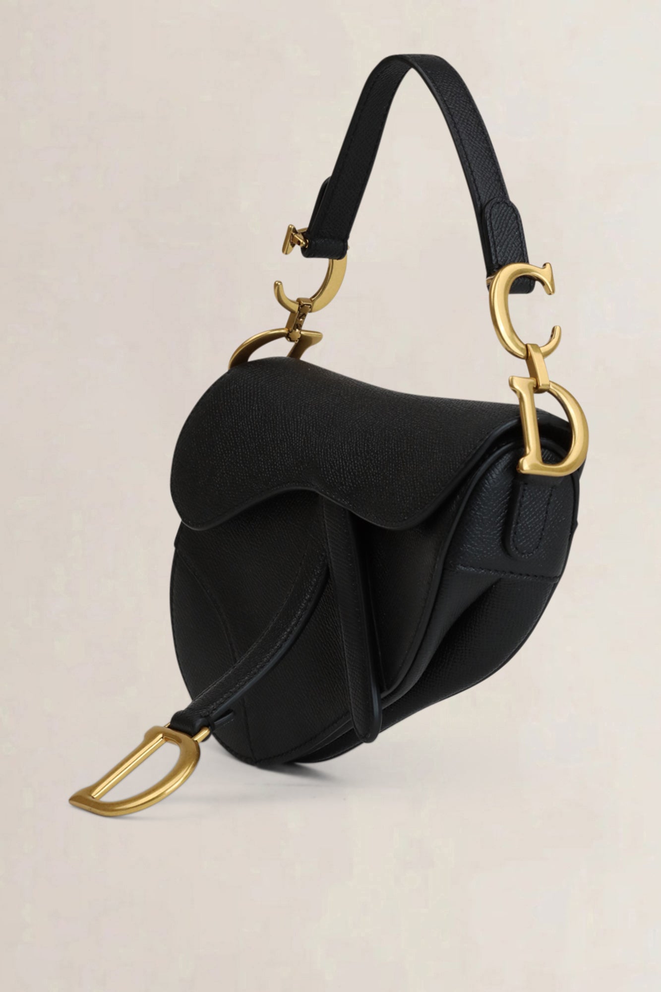Black Leather Mini Saddle Bag