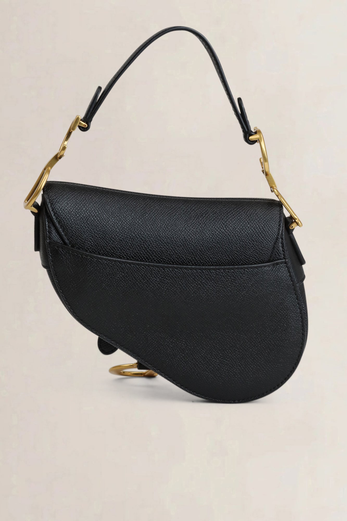 Black Leather Mini Saddle Bag