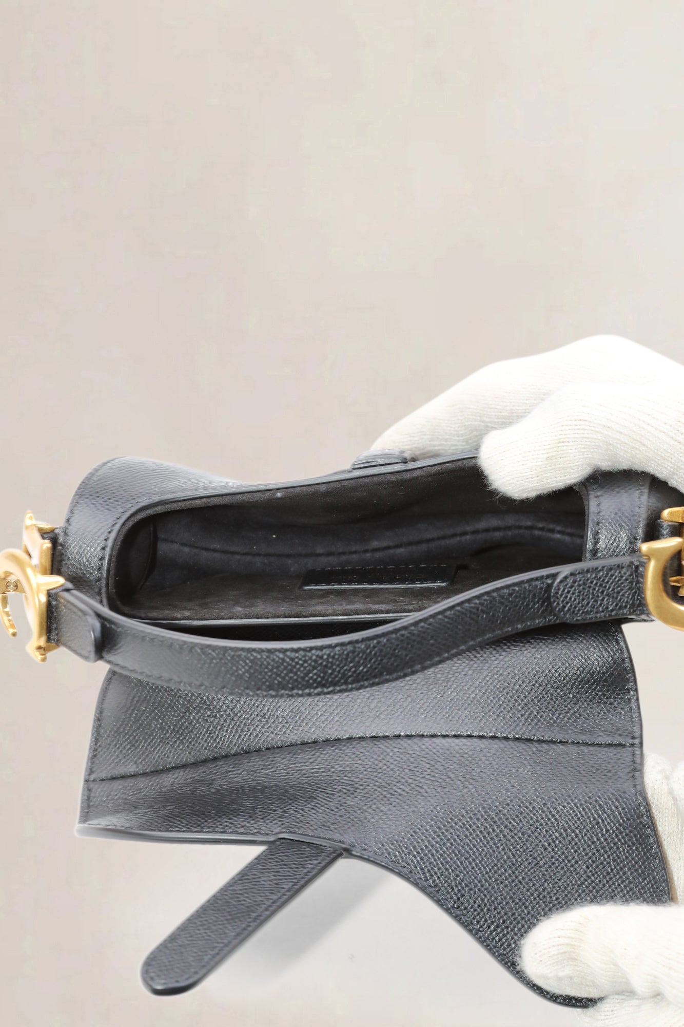 Black Leather Mini Saddle Bag