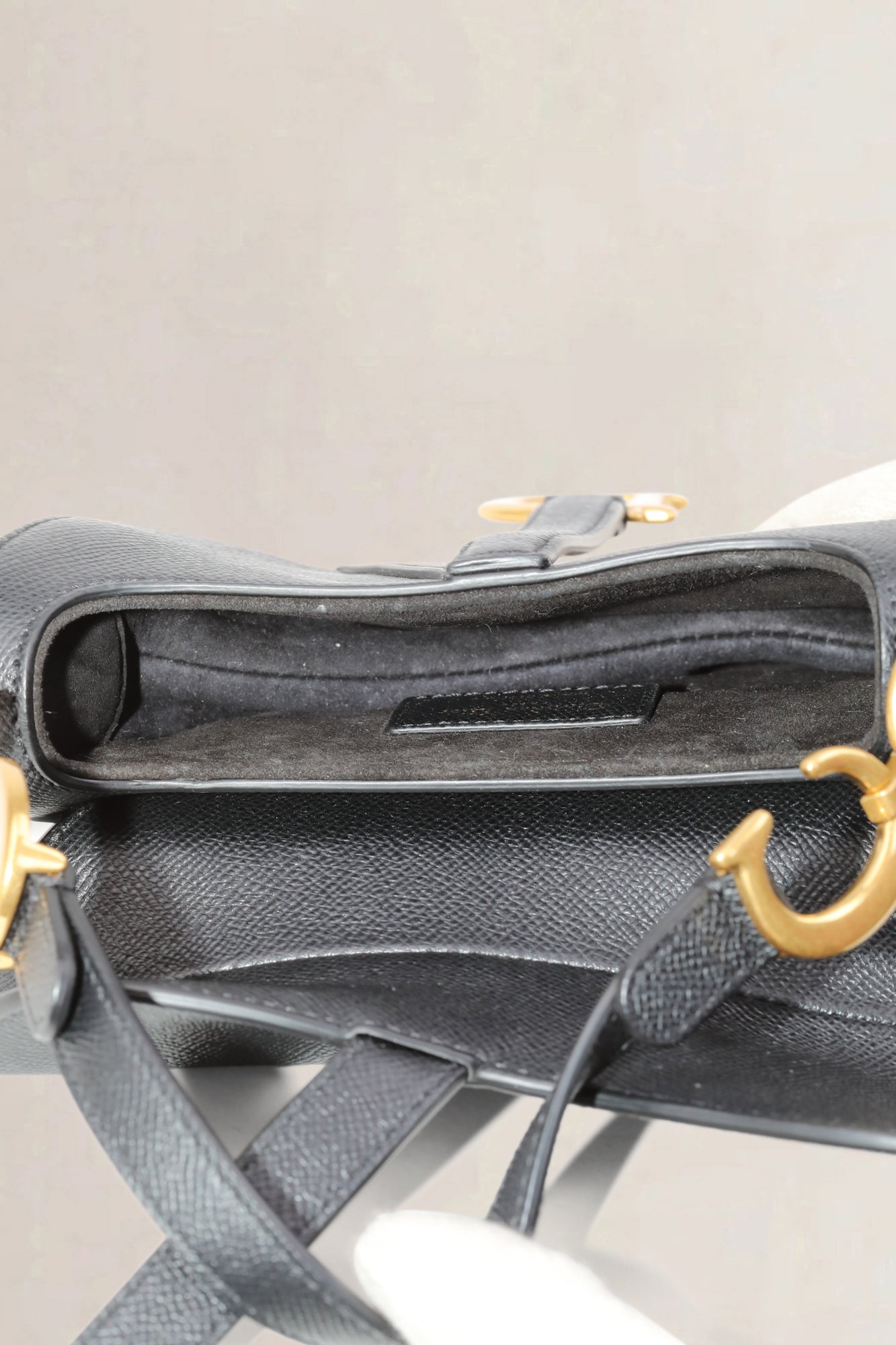 Black Leather Mini Saddle Bag