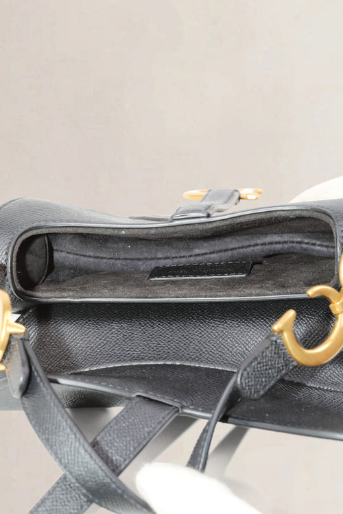 Black Leather Mini Saddle Bag