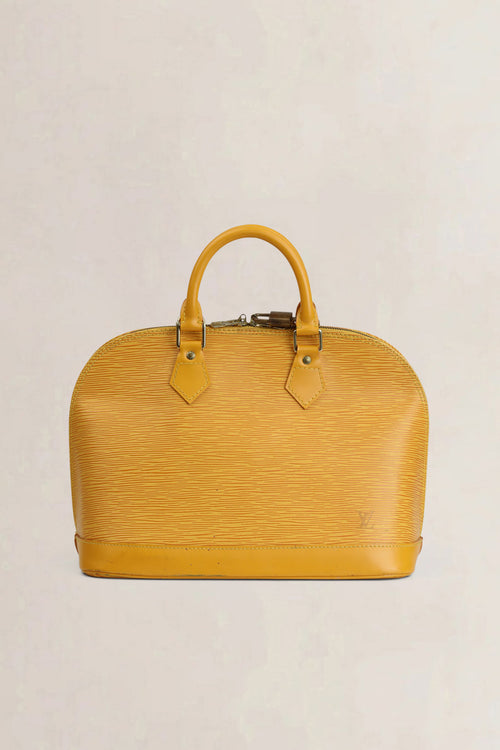 Louis Vuitton Yellow Alma Epi Leather Top Handle Bag