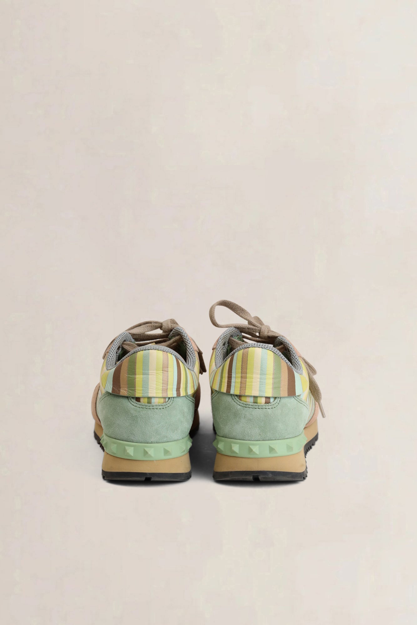 Valentino Suède Kalfsleren Rockrunner Native Couture 1975 Sneakers