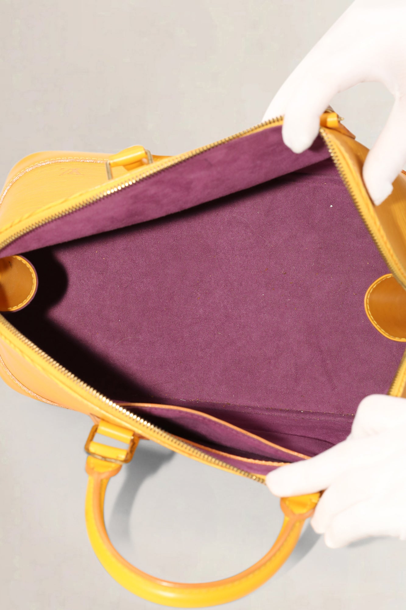 Yellow Alma Epi Leather Top Handle Bag