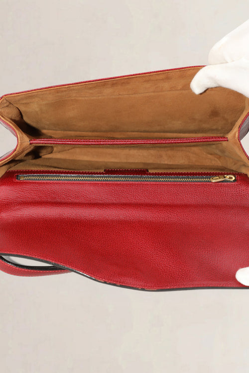Delvaux Rosso Citoyen Shoulder Bag