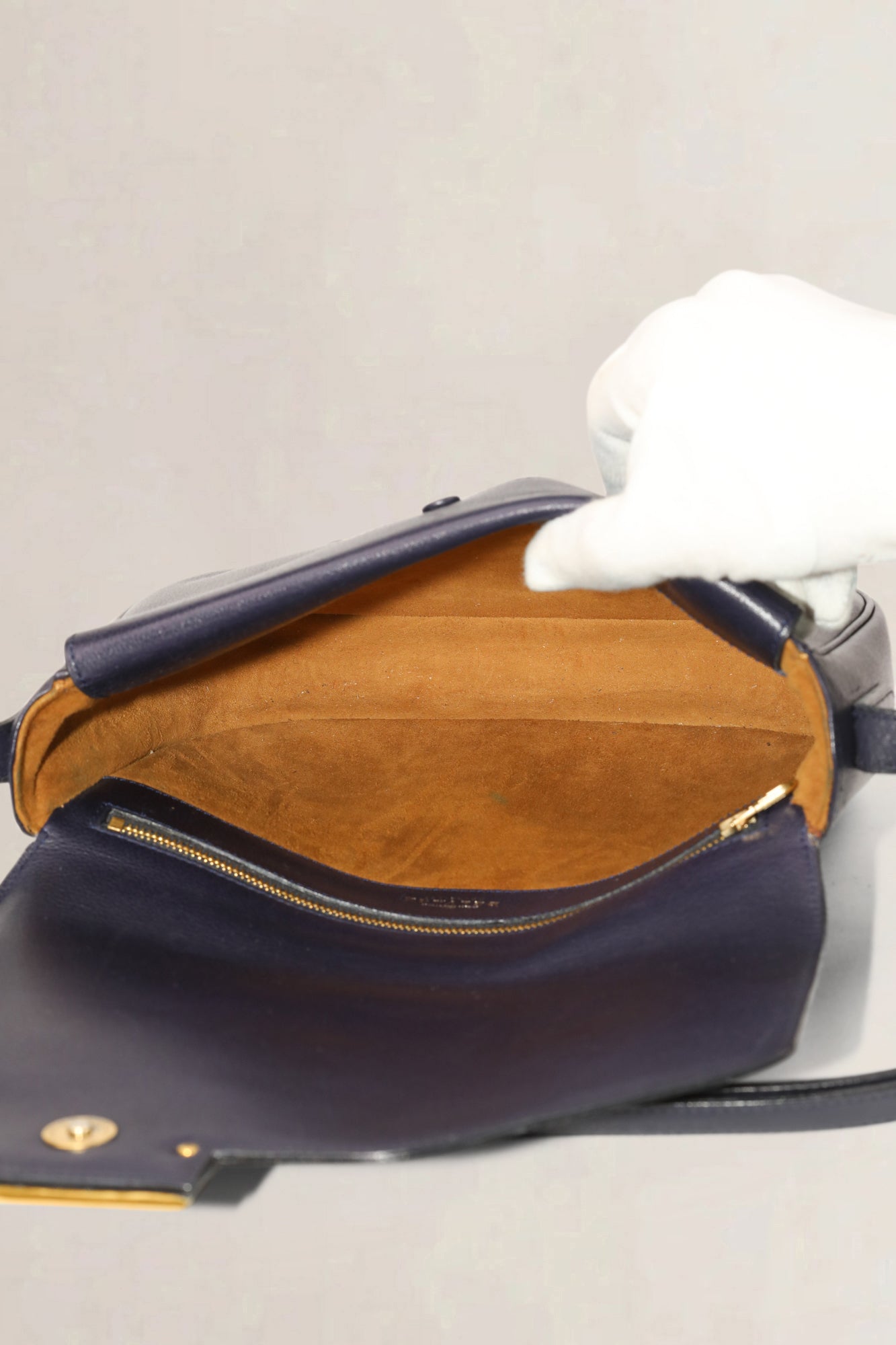 Delvaux Paarse Leren Schoudertas