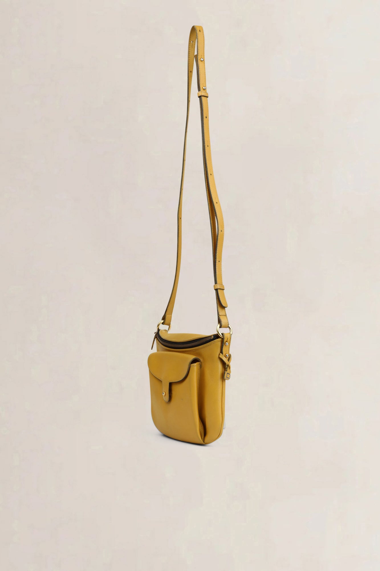 Yellow Leather Crossbody Bag