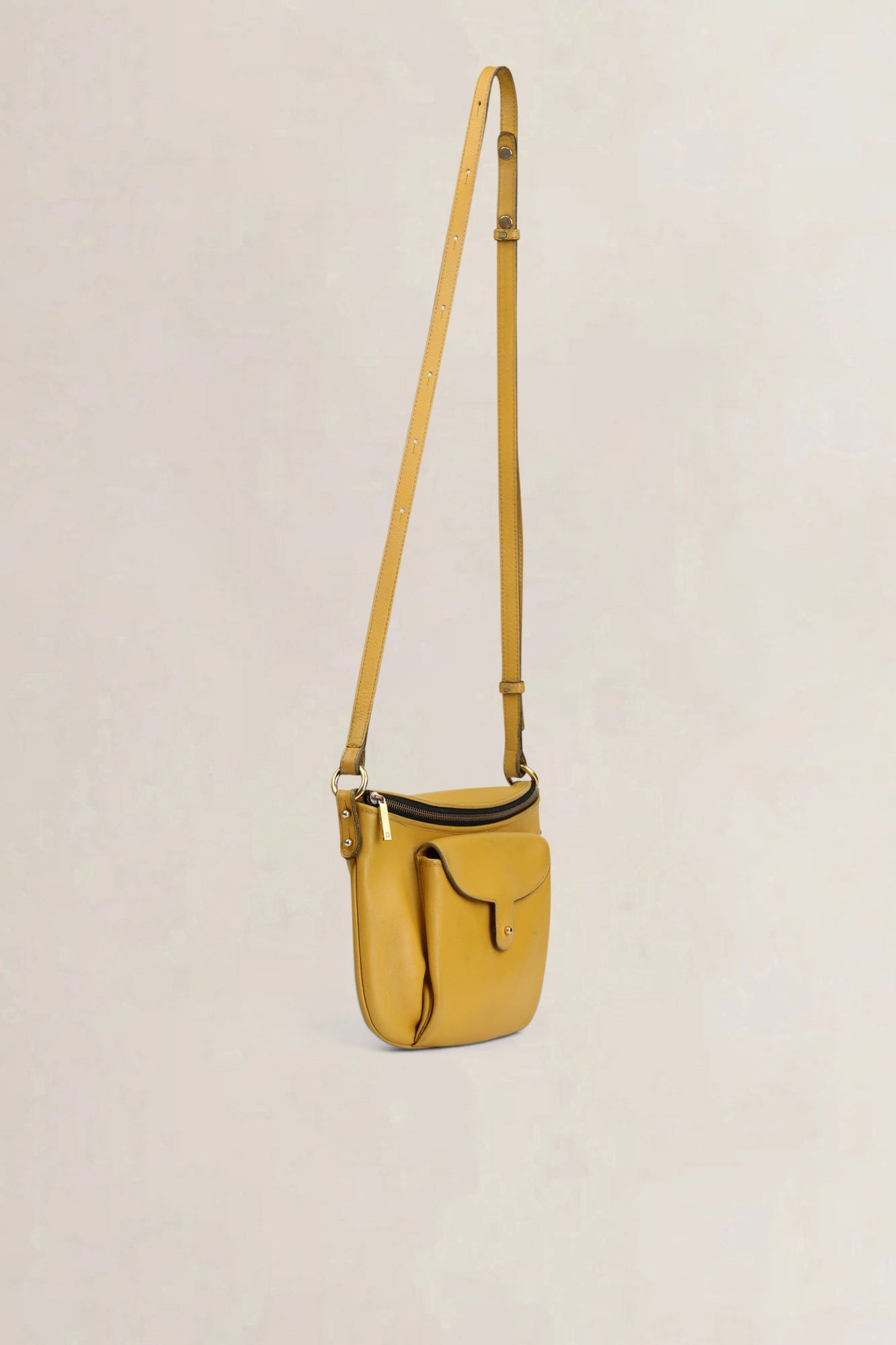 Yellow Leather Crossbody Bag