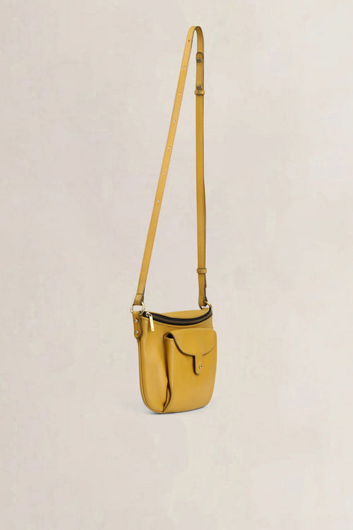 Yellow Leather Crossbody Bag